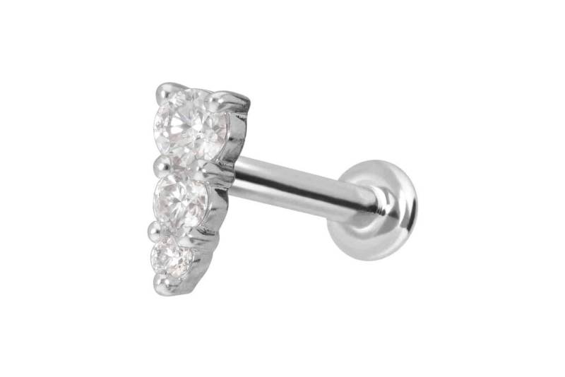 PIERCINGLINE Piercing-Set 14 Karat Gold Labret mit Innengewinde MOISSANIT-EISZAPFEN (Labrets, 1-tlg) von PIERCINGLINE