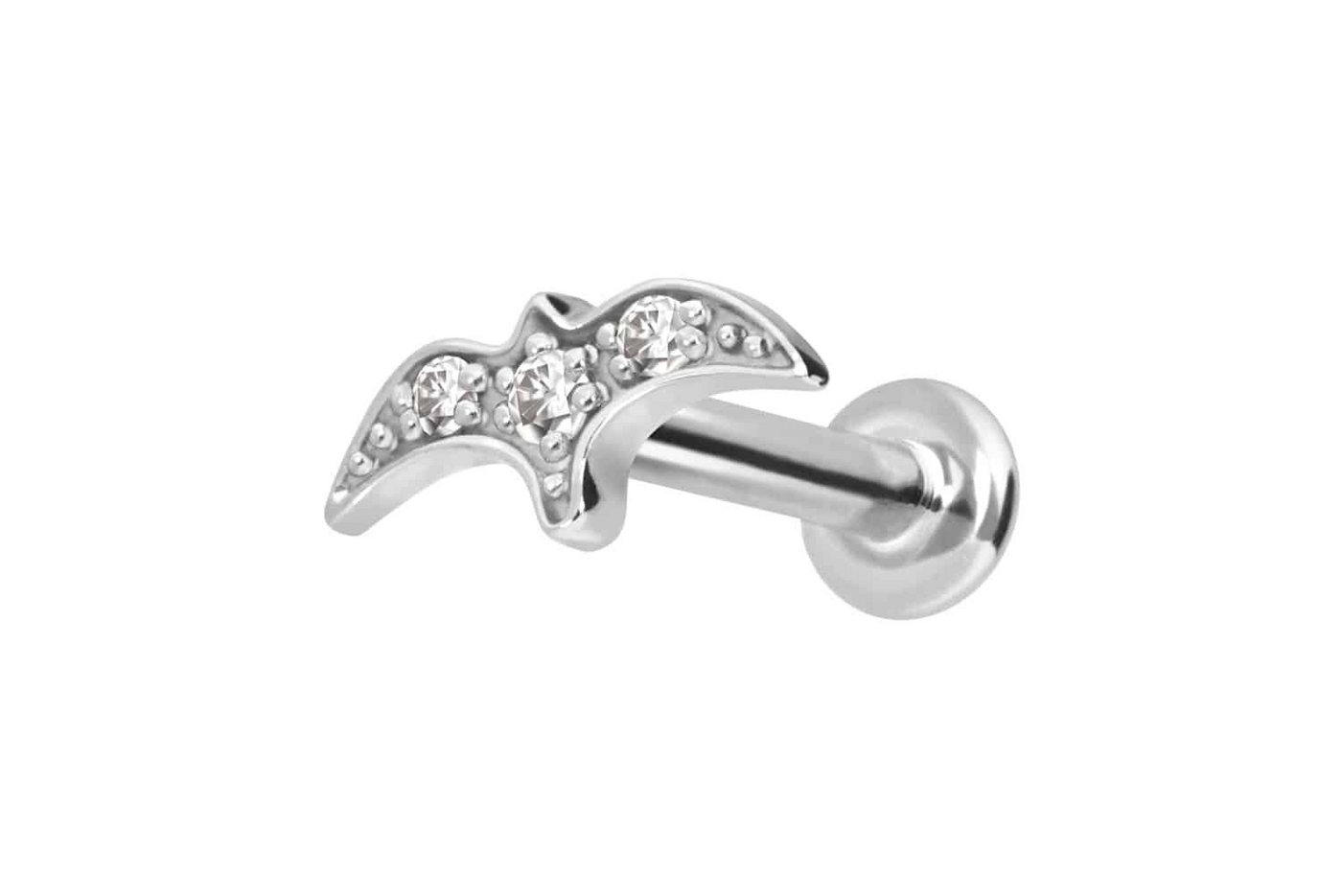 PIERCINGLINE Piercing-Set 14 Karat Gold Labret mit Innengewinde MOISSANIT-SCHWALBE (Labrets, 1-tlg) von PIERCINGLINE