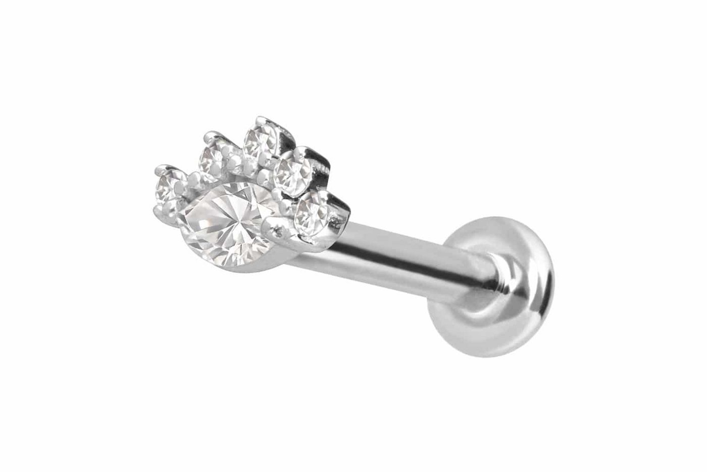 PIERCINGLINE Piercing-Set 14 Karat Gold Labret mit Innengewinde MOISSANITE (Labrets, 1-tlg) von PIERCINGLINE