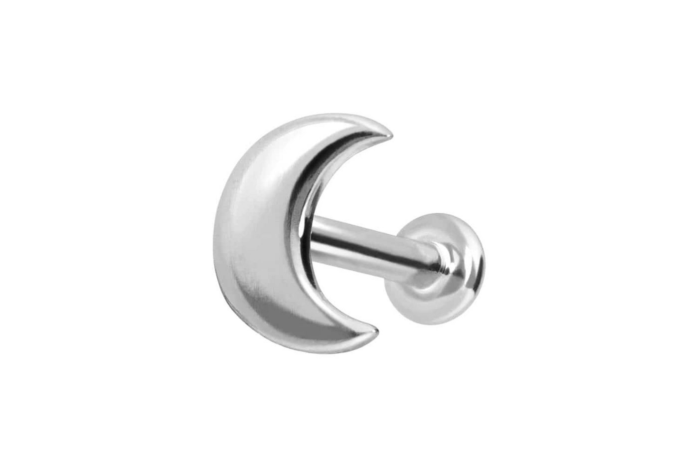 PIERCINGLINE Piercing-Set 14 Karat Gold Labret mit Innengewinde MOND (Labrets, 1-tlg) von PIERCINGLINE