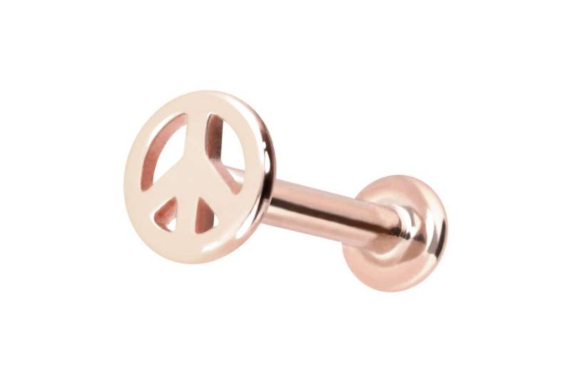 PIERCINGLINE Piercing-Set 14 Karat Gold Labret mit Innengewinde PEACE-ZEICHEN (Labrets, 1-tlg) von PIERCINGLINE