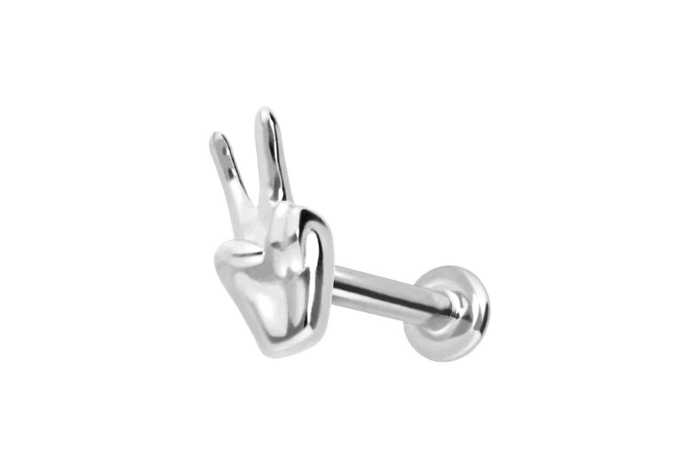 PIERCINGLINE Piercing-Set 14 Karat Gold Labret mit Innengewinde PEACE-ZEICHEN (Labrets, 1-tlg) von PIERCINGLINE