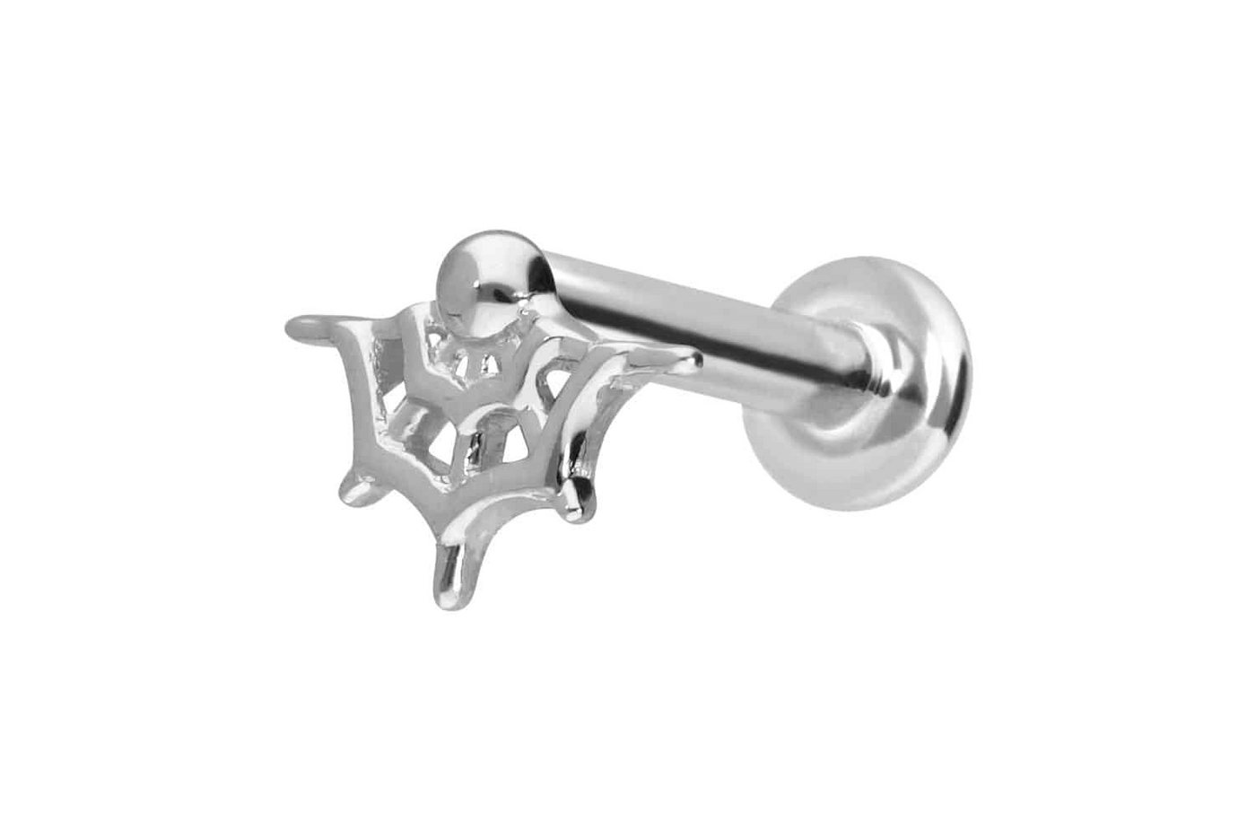 PIERCINGLINE Piercing-Set 14 Karat Gold Labret mit Innengewinde SPINNENNETZ (Labrets, 1-tlg) von PIERCINGLINE