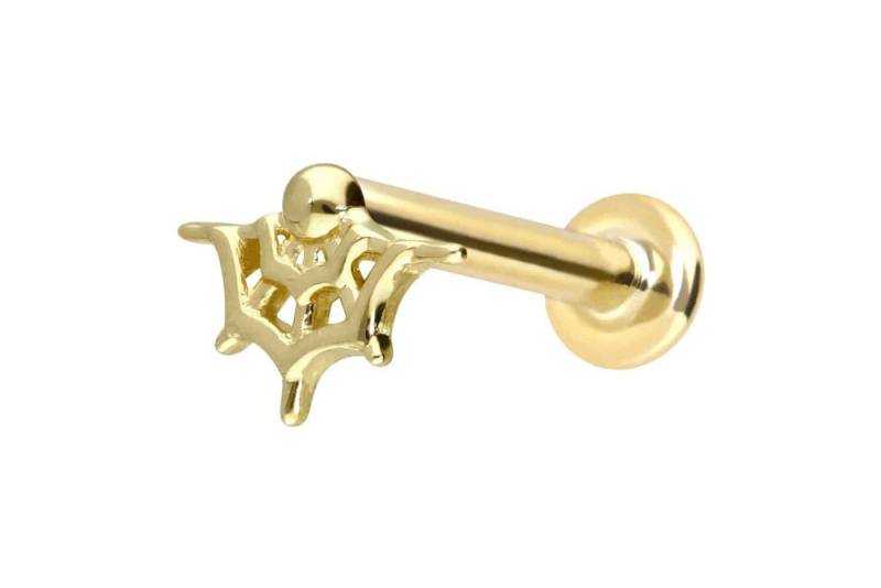 PIERCINGLINE Piercing-Set 14 Karat Gold Labret mit Innengewinde SPINNENNETZ (Labrets, 1-tlg) von PIERCINGLINE