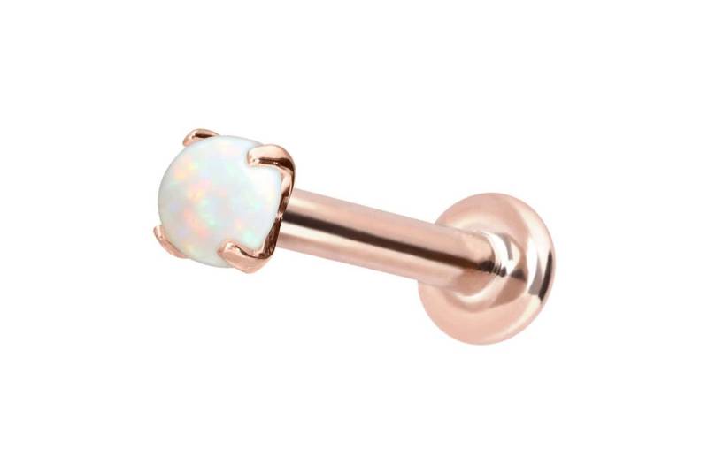 PIERCINGLINE Piercing-Set 14 Karat Gold Labret mit Innengewinde SYNTHETISCHER OPAL (Labrets, 1-tlg) von PIERCINGLINE