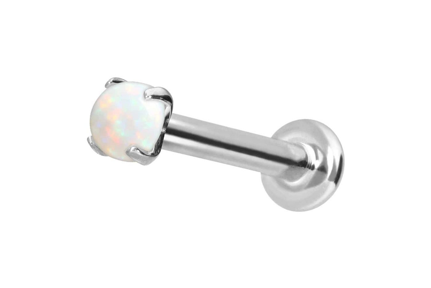 PIERCINGLINE Piercing-Set 14 Karat Gold Labret mit Innengewinde SYNTHETISCHER OPAL (Labrets, 1-tlg) von PIERCINGLINE