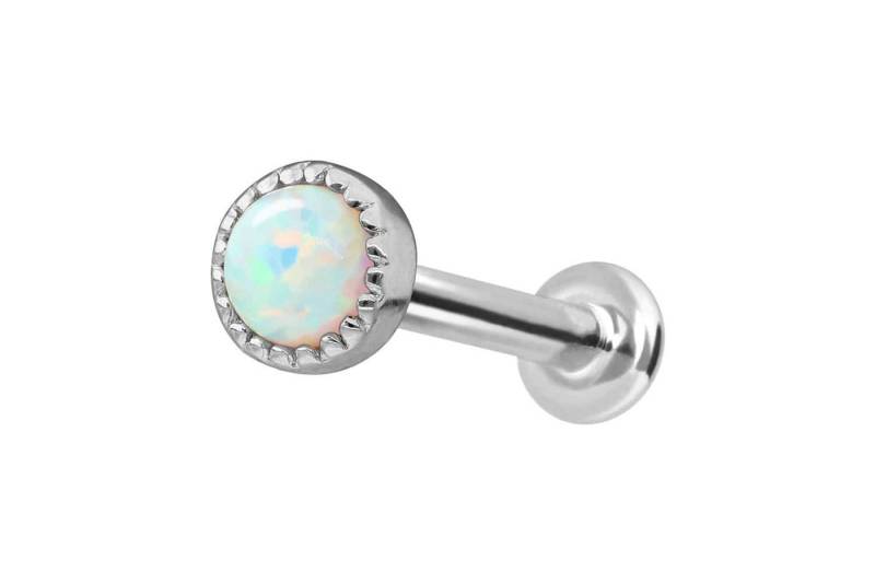 PIERCINGLINE Piercing-Set 14 Karat Gold Labret mit Innengewinde SYNTHETISCHER OPAL (Labrets, 1-tlg) von PIERCINGLINE