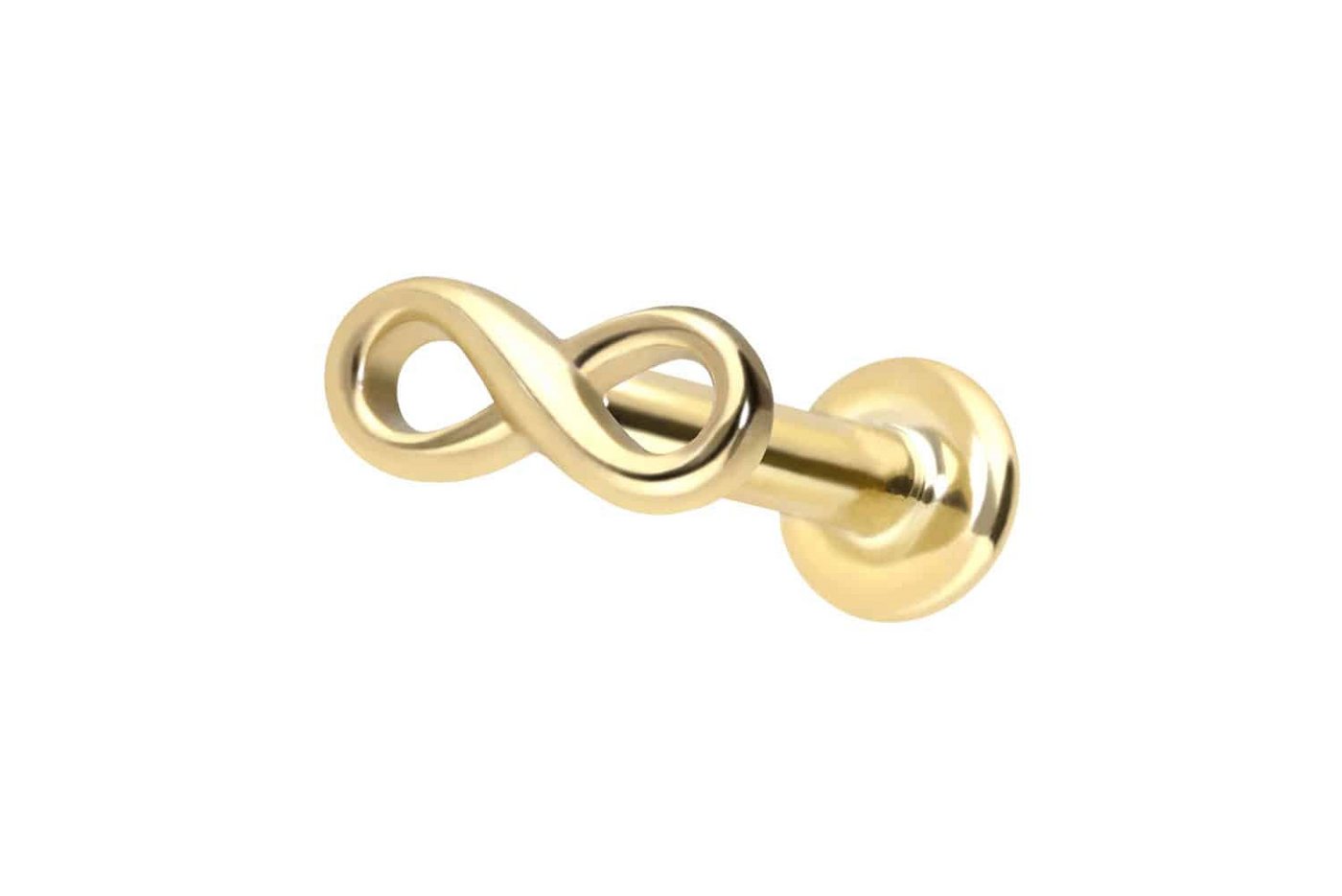 PIERCINGLINE Piercing-Set 14 Karat Gold Labret mit Innengewinde UNENDLICHKEIT (Labrets, 1-tlg) von PIERCINGLINE