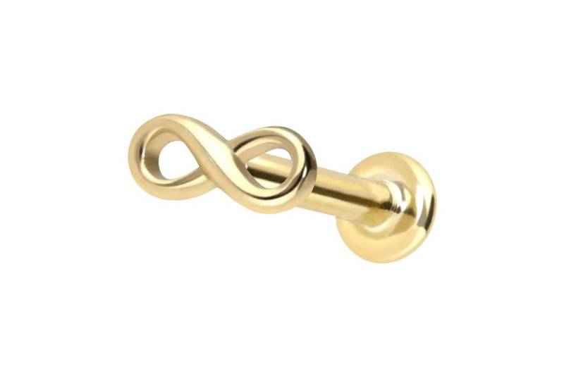 PIERCINGLINE Piercing-Set 14 Karat Gold Labret mit Innengewinde UNENDLICHKEIT (Labrets, 1-tlg) von PIERCINGLINE
