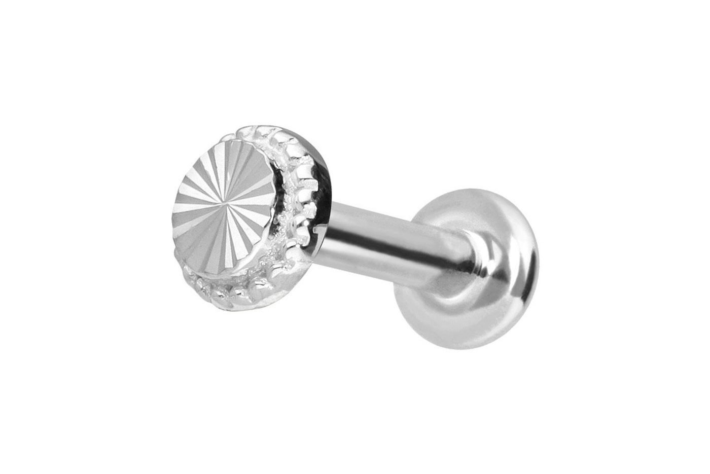 PIERCINGLINE Piercing-Set 14 Karat Gold Labret mit Push Fit DISC (Labrets, 1-tlg) von PIERCINGLINE