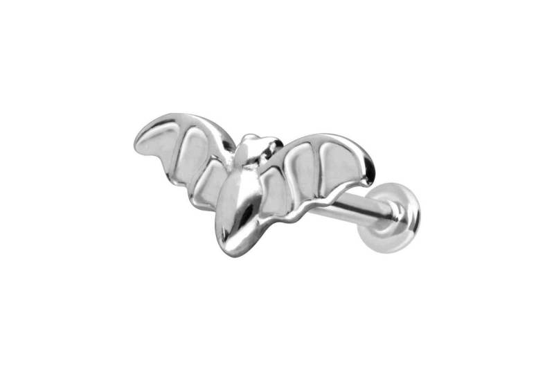 PIERCINGLINE Piercing-Set 14 Karat Gold Labret mit Push Fit FLEDERMAUS (Labrets / 1 Stk) von PIERCINGLINE