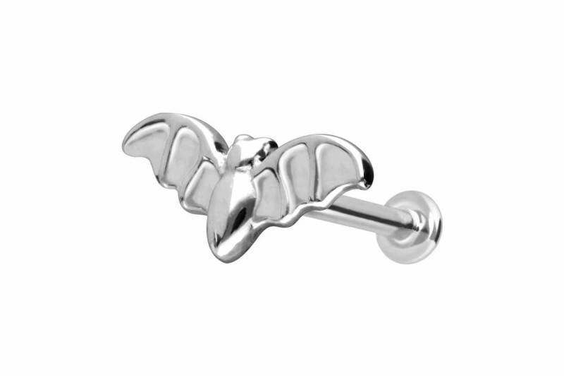 PIERCINGLINE Piercing-Set 14 Karat Gold Labret mit Push Fit FLEDERMAUS (Labrets, 1-tlg) von PIERCINGLINE