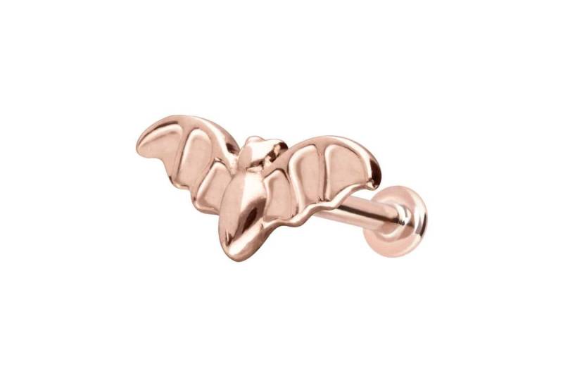 PIERCINGLINE Piercing-Set 14 Karat Gold Labret mit Push Fit FLEDERMAUS (Labrets / 1 Stk) von PIERCINGLINE