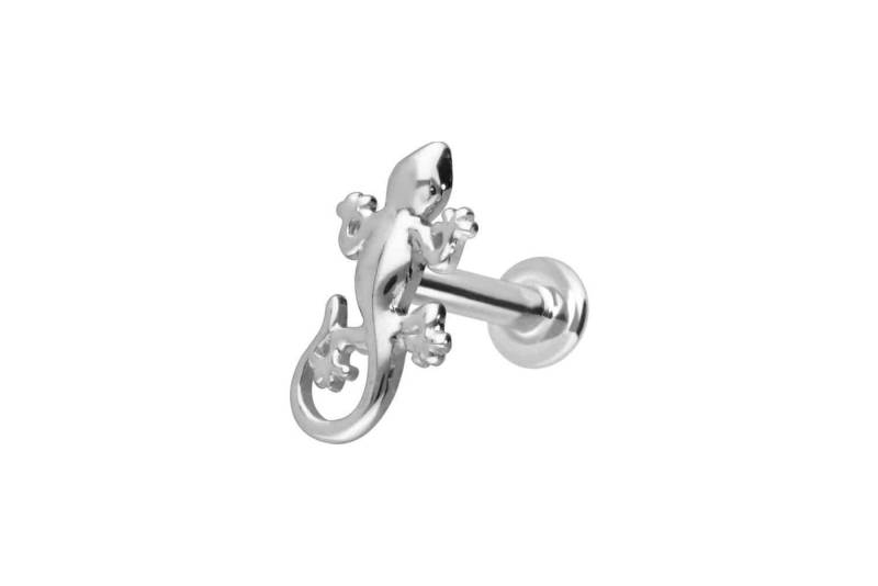 PIERCINGLINE Piercing-Set 14 Karat Gold Labret mit Push Fit GECKO (Labrets / 1 Stk) von PIERCINGLINE