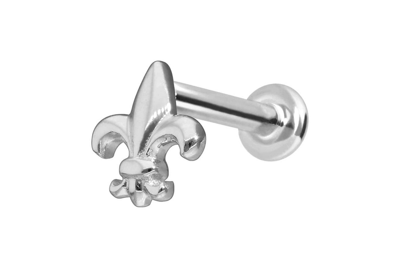 PIERCINGLINE Piercing-Set 14 Karat Gold Labret mit Push Fit LILIE (Labrets, 1-tlg) von PIERCINGLINE