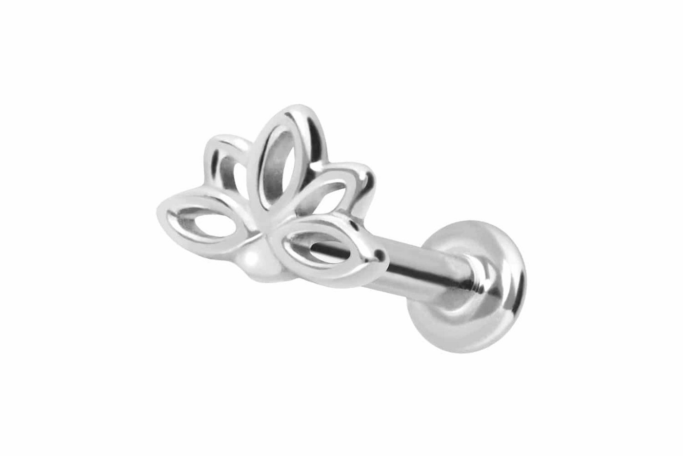 PIERCINGLINE Piercing-Set 14 Karat Gold Labret mit Push Fit LOTUSBLÜTE (Labrets, 1-tlg) von PIERCINGLINE