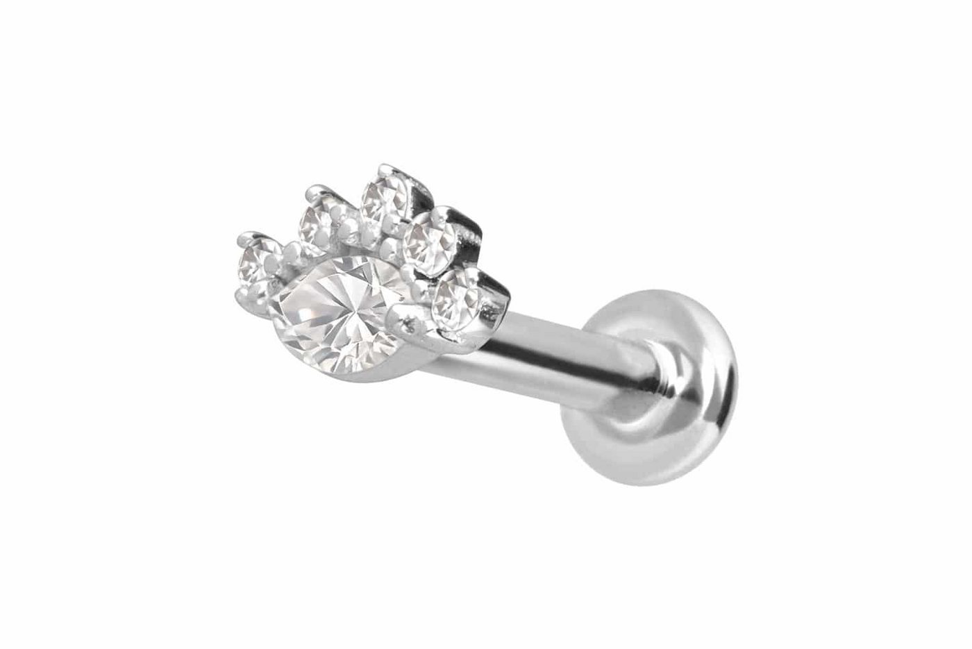 PIERCINGLINE Piercing-Set 14 Karat Gold Labret mit Push Fit MOISSANITE (Labrets, 1-tlg) von PIERCINGLINE