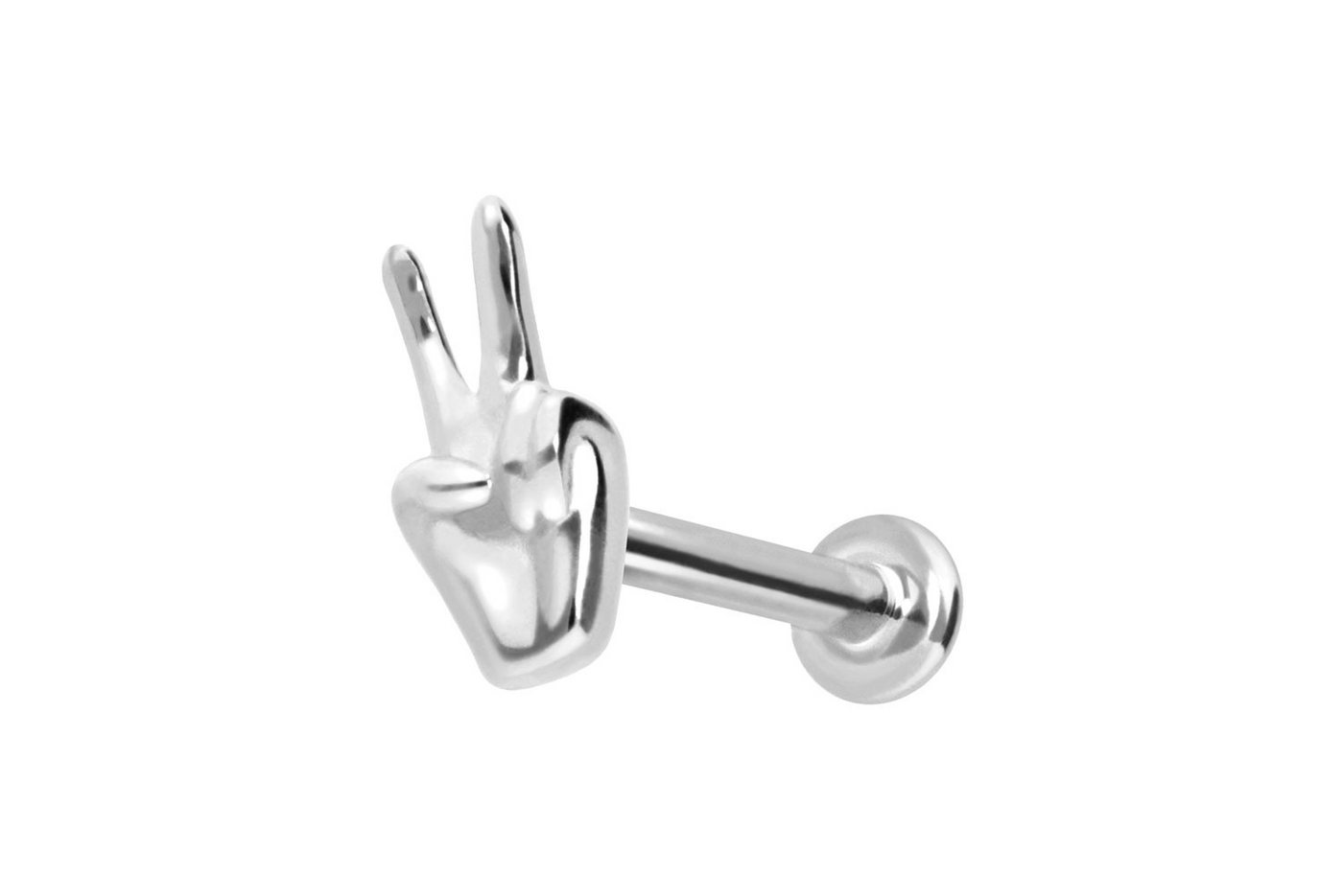 PIERCINGLINE Piercing-Set 14 Karat Gold Labret mit Push Fit PEACE-ZEICHEN (Labrets, 1-tlg) von PIERCINGLINE