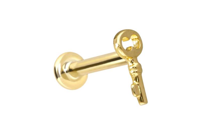 PIERCINGLINE Piercing-Set 14 Karat Gold Labret mit Push Fit SCHLÜSSEL (Labrets, 1-tlg) von PIERCINGLINE