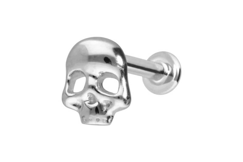 PIERCINGLINE Piercing-Set 14 Karat Gold Labret mit Push Fit TOTENKOPF (Labrets, 1-tlg) von PIERCINGLINE