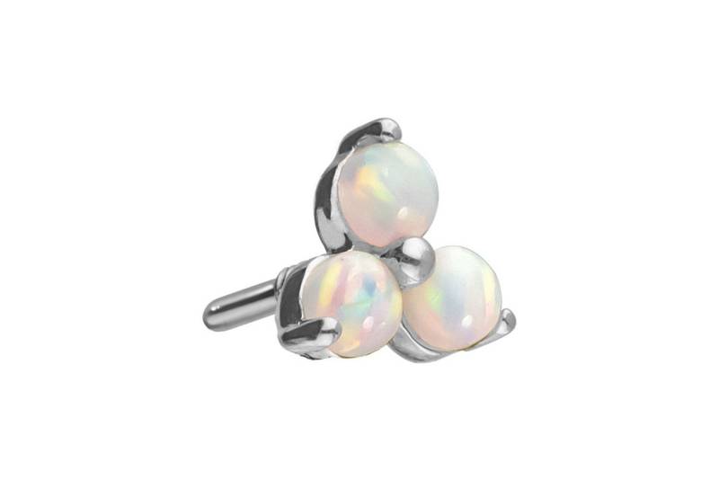 PIERCINGLINE Piercing-Set 14 Karat Gold Schraubaufsatz mit Außengewinde BLUME + 3 SYNTHETISCHE (Schraub-Aufsätze, 1-tlg) von PIERCINGLINE