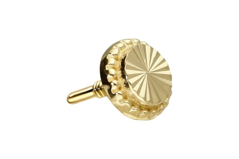 PIERCINGLINE Piercing-Set 14 Karat Gold Schraubaufsatz mit Außengewinde DISC (Schraub-Aufsätze, 1-tlg) von PIERCINGLINE