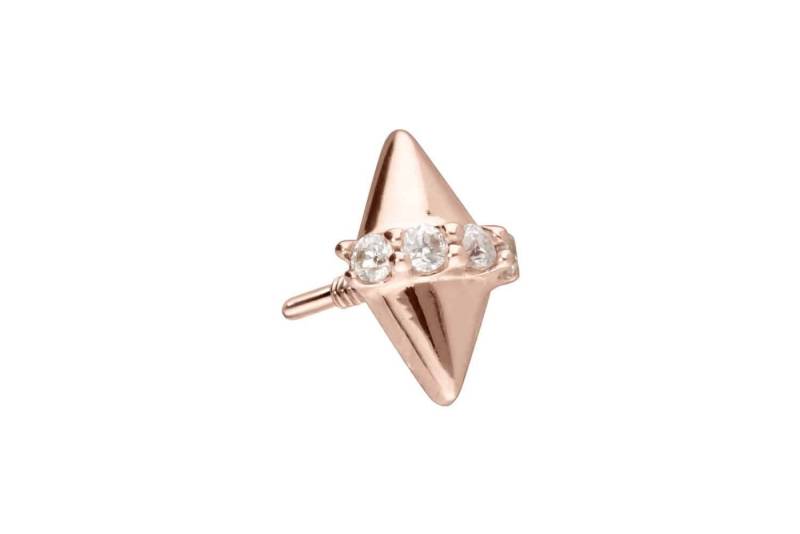 PIERCINGLINE Piercing-Set 14 Karat Gold Schraubaufsatz mit Außengewinde MOISSANIT + 2 SPITZEN (Schraub-Aufsätze, 1-tlg) von PIERCINGLINE