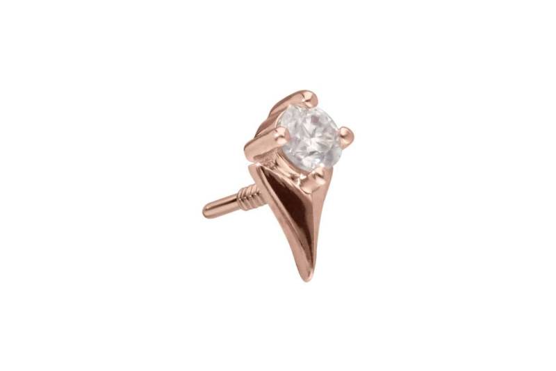 PIERCINGLINE Piercing-Set 14 Karat Gold Schraubaufsatz mit Außengewinde MOISSANIT + PFEILSPITZE (Schraub-Aufsätze, 1-tlg) von PIERCINGLINE