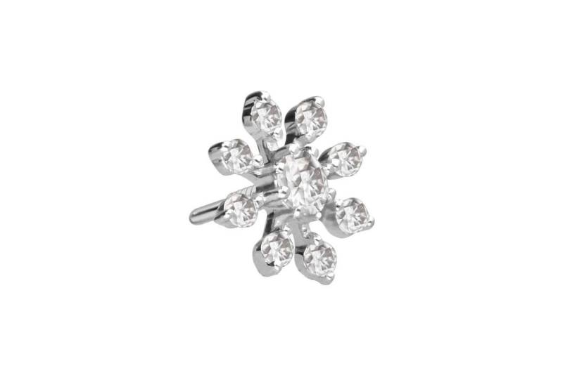 PIERCINGLINE Piercing-Set 14 Karat Gold Schraubaufsatz mit Außengewinde MOISSANIT-BLUME (Schraub-Aufsätze, 1-tlg) von PIERCINGLINE