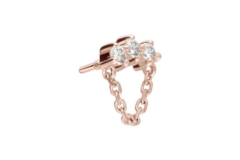 PIERCINGLINE Piercing-Set 14 Karat Gold Schraubaufsatz mit Außengewinde MOISSANIT-BOGEN + KETTE (Schraub-Aufsätze, 1-tlg) von PIERCINGLINE