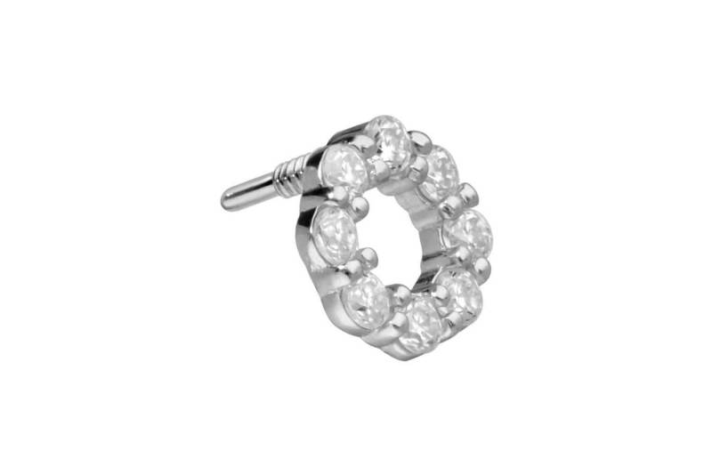 PIERCINGLINE Piercing-Set 14 Karat Gold Schraubaufsatz mit Außengewinde MOISSANIT-KREIS (Schraub-Aufsätze, 1-tlg) von PIERCINGLINE