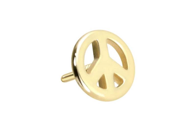 PIERCINGLINE Piercing-Set 14 Karat Gold Schraubaufsatz mit Außengewinde PEACE-ZEICHEN (Schraub-Aufsätze) von PIERCINGLINE