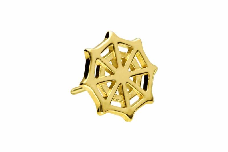 PIERCINGLINE Piercing-Set 14 Karat Gold Schraubaufsatz mit Außengewinde SPINNENNETZ (Schraub-Aufsätze, 1-tlg) von PIERCINGLINE