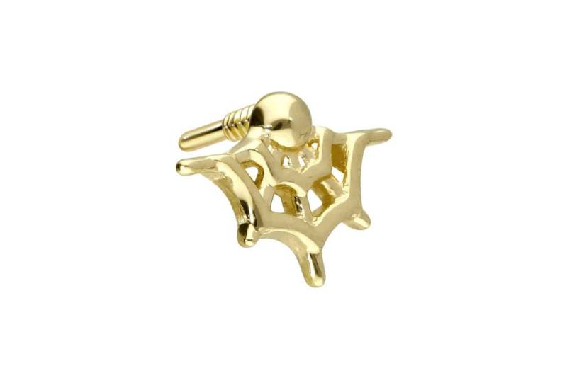 PIERCINGLINE Piercing-Set 14 Karat Gold Schraubaufsatz mit Außengewinde SPINNENNETZ (Schraub-Aufsätze, 1-tlg) von PIERCINGLINE