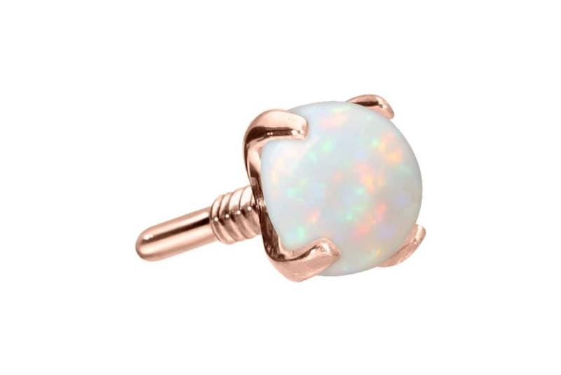 PIERCINGLINE Piercing-Set 14 Karat Gold Schraubaufsatz mit Außengewinde SYNTHETISCHER OPAL (Schraub-Aufsätze / 1 Stk) von PIERCINGLINE