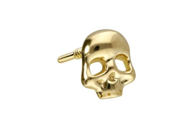PIERCINGLINE Piercing-Set 14 Karat Gold Schraubaufsatz mit Außengewinde TOTENKOPF (Schraub-Aufsätze) von PIERCINGLINE