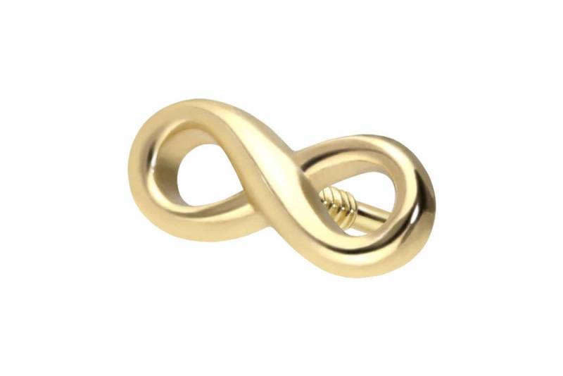 PIERCINGLINE Piercing-Set 14 Karat Gold Schraubaufsatz mit Außengewinde UNENDLICHKEIT (Schraub-Aufsätze, 1-tlg) von PIERCINGLINE