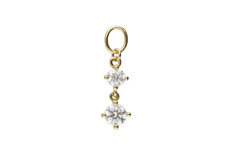 PIERCINGLINE Piercing-Set 18 Karat Gold Anhänger für Clicker 2 EINGEFASSTE MOISSANITE (Piercing-Anhänger, 1-tlg) von PIERCINGLINE