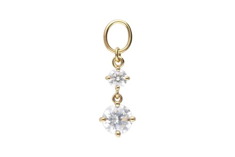 PIERCINGLINE Piercing-Set 18 Karat Gold Anhänger für Clicker 2 EINGEFASSTE MOISSANITE (Piercing-Anhänger, 1-tlg) von PIERCINGLINE