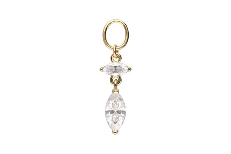 PIERCINGLINE Piercing-Set 18 Karat Gold Anhänger für Clicker 2 EINGEFASSTE MOISSANIT-TROPFEN (Piercing-Anhänger, 1-tlg) von PIERCINGLINE