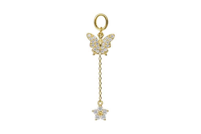 PIERCINGLINE Piercing-Set 18 Karat Gold Anhänger für Clicker KRISTALLSCHMETTERLING + (Piercing-Anhänger / 1 Stk) von PIERCINGLINE
