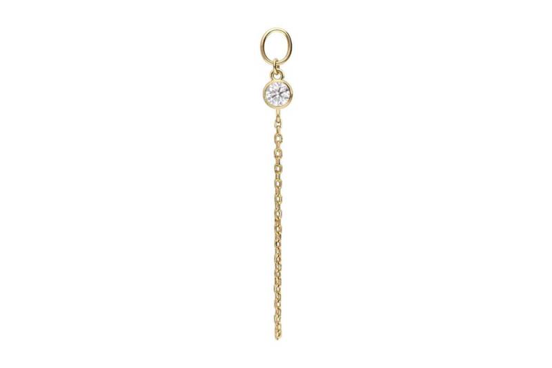 PIERCINGLINE Piercing-Set 18 Karat Gold Anhänger für Clicker MOISSANIT + KETTE (Piercing-Anhänger, 1-tlg) von PIERCINGLINE