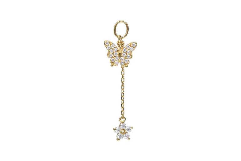 PIERCINGLINE Piercing-Set 18 Karat Gold Anhänger für Clicker MOISSANIT-SCHMETTERLING + (Piercing-Anhänger, 1-tlg) von PIERCINGLINE