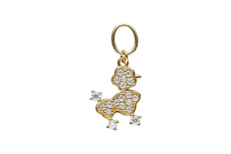 PIERCINGLINE Piercing-Set 18 Karat Gold Anhänger für Clicker MOISSANIT-PUDEL (Piercing-Anhänger, 1-tlg) von PIERCINGLINE