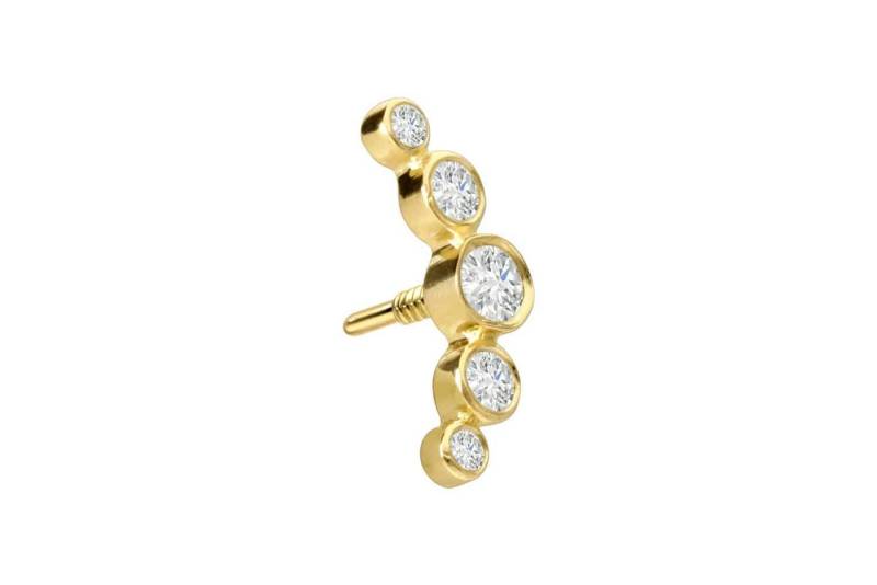 PIERCINGLINE Piercing-Set 18 Karat Gold Schraubaufsatz mit Außengewinde DIAMANT-BOGEN (Schraub-Aufsätze, 1-tlg) von PIERCINGLINE