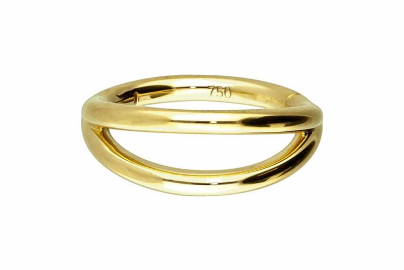 PIERCINGLINE Piercing-Set 18 Karat Gold Segmentring Clicker 2 RINGE (Clicker / 1 Stk) von PIERCINGLINE
