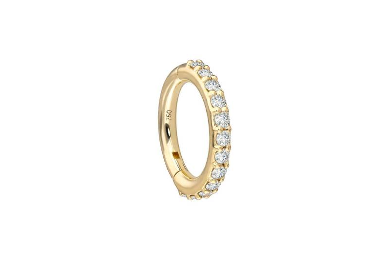 PIERCINGLINE Nasenpiercing 18 Karat Gold Segmentring Clicker EINGEFASSTE DIAMANTEN Ohrpiercing (Clicker, 1-tlg), Ohrpiercing für Conch, Helix, Tragus, Daith, Lobe von PIERCINGLINE