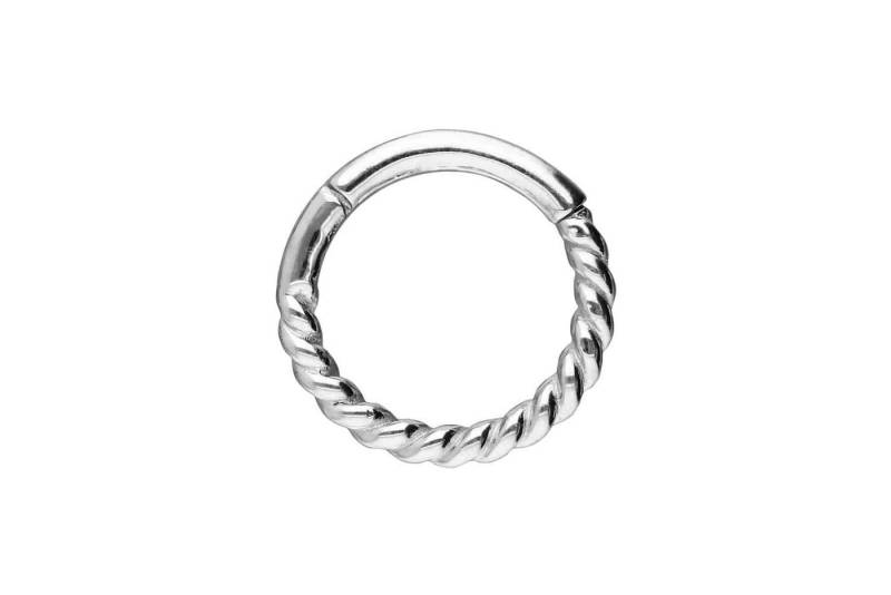 PIERCINGLINE Piercing-Set 18 Karat Gold Segmentring Clicker GEDREHT (Clicker / 1 Stk) von PIERCINGLINE
