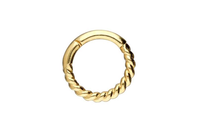 PIERCINGLINE Piercing-Set 18 Karat Gold Segmentring Clicker GEDREHT (Clicker / 1 Stk) von PIERCINGLINE