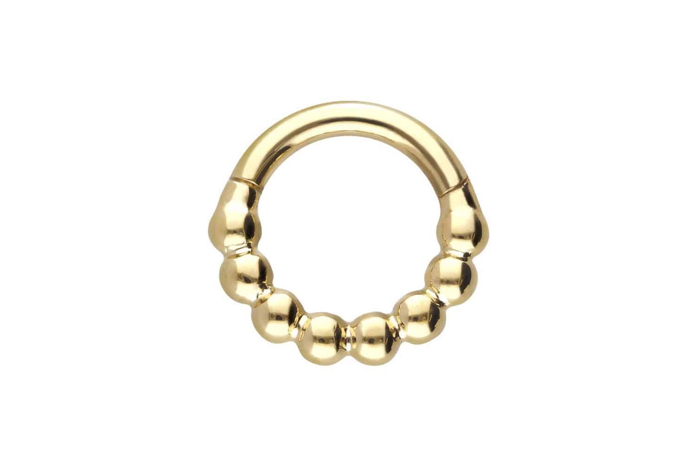 PIERCINGLINE Piercing-Set 18 Karat Gold Segmentring Clicker KUGELN (Clicker / 1 Stk) von PIERCINGLINE